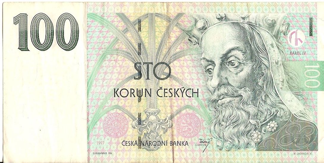 100 czech korunas
