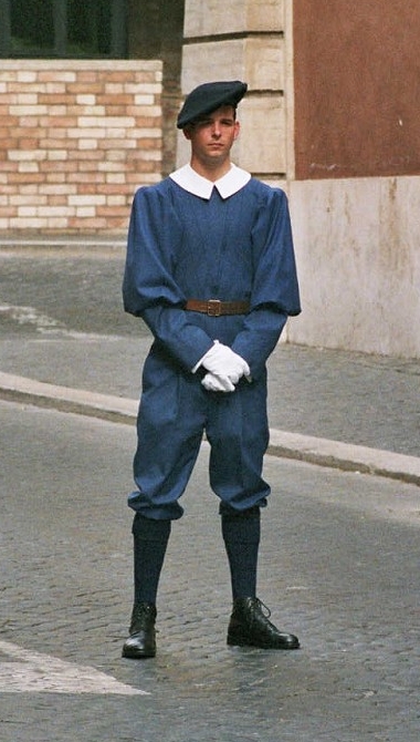swiss guardsman in regular duty uniform simone casadei